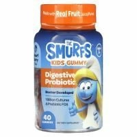 The Smurfs, жевательный пробиотик для пищеварения, для детей от 3 лет, ягодный вкус, 40 жевательных конфет