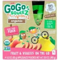 GoGo SqueeZ, Органические фрукты и овощи, персик на велосипеде, 4 пакетика по 3,2 унц. (90 г)