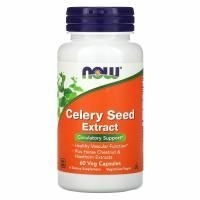 Now Foods, Экстракт семян сельдерея, 60 растительных капсул