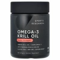 Sports Research, Масло криля с омега-3, двойная эффективность, 2000 мг, 60 капсул (1000 мг в каждой капсуле)