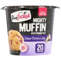 FlapJacked, "Мощный маффин" с пробиотиками, арахисовое масло и джем, 1,94 унц. (55 г)
