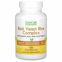 Super Nutrition, комплекс с красным ферментированным рисом, 120 растительных капсул