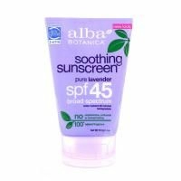 Alba Botanica, Солнцезащитный крем «Натуральный умягчитель», чистая лаванда, SPF 45, 113 г (4 унции)