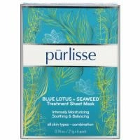 Purlisse, Blue Lotus + Seaweed, Treatment Sheet Mask, 6 Masks, 0.74 oz (21 g) Each