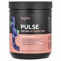 Legion Athletics, Pulse, предтренировочный напиток без стимуляторов, с голубой малиной, 444 г (0,98 фунта)
