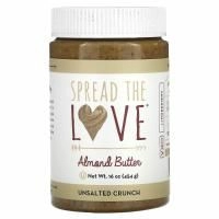 Spread The Love, Миндальная паста, хрустящая несоленая, 454 г (16 унций)