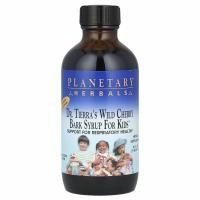 Planetary Herbals, Цельнопищевой магний Tierra's Сироп из коры дикой вишни для детей, дикая вишня, 118,28 мл (4 жидк. унц.)