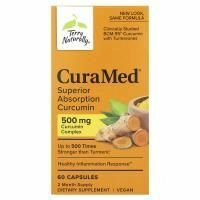 Terry Naturally, CuraMed, куркумин для улучшенной усвояемости, 500 мг, 60 капсул