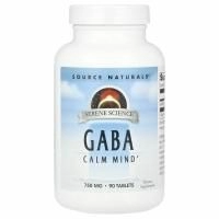 Source Naturals, Serene Science®, ГАМК, 750 мг, 90 таблеток