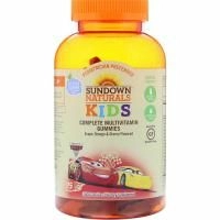 Sundown Naturals Kids, Мультивитаминные жевательные конфеты, Disney Cars 3, со вкусами винограда, апельсина и вишни, 180 жевательных конфет