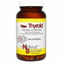 Natural Sources, Сырой концентрат щитовидной железы, 180 капсул