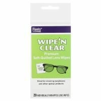 Flents, Wipe 'N Clear, премиальные мягкие стеганые салфетки для линз, 20 салфеток в индивидуальной упаковке