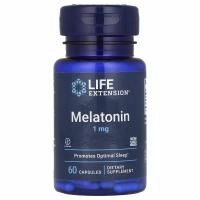 Life Extension, Мелатонин, 1 мг, 60 капсул