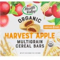 Health Valley, Organic Multigrain Cereal Bars, Harvest Apple, 6 Bars, 1.3 oz Each