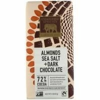 Endangered Species Chocolate, черный шоколад с миндалем и морской солью, 72% какао, 85 г (3 унции)