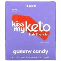 Kiss My Keto, Жевательные конфеты Fish Friends, ягодные, 6 пакетиков по 50 г (1,76 унции)