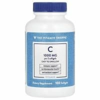 The Vitamin Shoppe, Витамин C, 1000 мг, 100 мягких таблеток (500 мг в 1 капсуле)