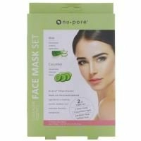 Nu-Pore, Collagen Essence Face Mask Set, алоэ и огурец, 2 одноразовые маски, 25 г (0,85 жидких унций) каждая