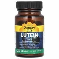 Country Life, Лютеин, 20 мг, 60 гелевых капсул