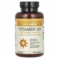 NatureWise, Витамин D3, 5000 МЕ, 360 мягких капсул