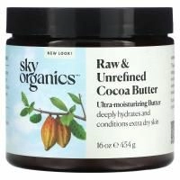 Sky Organics, необработанное и нерафинированное какао-масло, 454 г (16 унций)