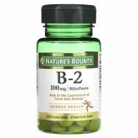 Nature's Bounty, Витамин B2, 100 мг, 100 таблеток, покрытых оболочкой