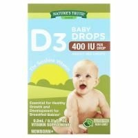Nature's Truth, Vitamins, капли для детей D3, для новорожденных, 400 МЕ, 9,2 мл (0,31 жидк. унц.)