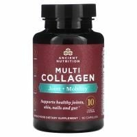 Dr. Axe / Ancient Nutrition, комплекс коллагенов, для суставов и подвижности, 90 капсул