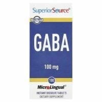 Superior Source, GABA, 100 мг, 100 мгновенно растворяющихся микротаблеток