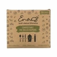 Earth's Natural Alternative, Compostable Pre Rolled Napkins with Knife, Fork and Spoon, 50 Rolls