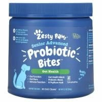 Zesty Paws, Advanced Probiotic Bites для собак, пищеварение, пожилые люди, куриный вкус, 90 мягких жевательных кусочков, 12,7 унций (360 г)