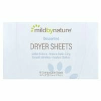 Mild By Nature, Салфетки с пропиткой антистатиком, без запаха, биоразлагаемые, 40 штук
