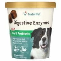 NaturVet, Пищеварительные ферменты, пре- и пробиотики, 70 мягких жевательных таблеток, 5,9 унц. (168 g)