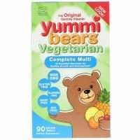 Hero Nutritional Products, Вкусные мишки, полный комплекс витаминов, вегетарианский продукт, вкус натуральных фруктов, 90 жевательных конфет в виде медвежат