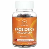 MRM Nutrition, жевательные таблетки с пробиотиками, со вкусом клубники и малины, 2 млрд, 60 жевательных таблеток (1 млрд КОЕ в 1 жевательной таблетке)