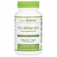 Hyperbiotics, "ПРО-бифидо", пробиотический поддерживающий препарат для людей старше 50 лет, 60 таблеток замедленного высвобождения