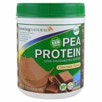Growing Naturals, Гороховый белок, шоколадный порошок, 15,8 унций (449 г)