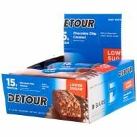 Detour, Батончики из сывороточного белка с кусочками шоколада и карамелью, 9 батончиков по 1,5 унции (43 г) каждый