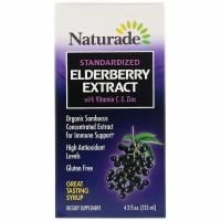 Naturade, Сироп из стандартизированного экстракта бузины с витамином C и цинком, 125 мл