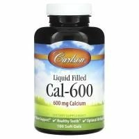Carlson, Cal-600 с жидкостью, 600 мг, 100 мягких таблеток