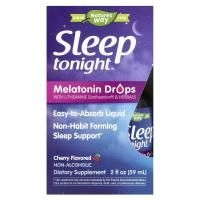Nature's Way, Sleep Tonight, мелатониновые капли с L-теанином и травами, вишня, 59 мл (2 жидк. унц.)