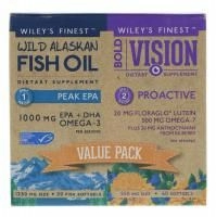 Wiley's Finest, Bold Vision, профилактическое с рыбьим жиром из промысловой рыбы Аляски, экономичная упаковка, 1550 и 250 мг, 60 и 30 мягких таблеток