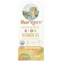 MaryRuth's, органический витамин D3 в каплях, для детей 4–13 лет, апельсин, 640 ед, 15 мл (0,5 жидк. унции)