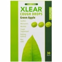 Xlear, Ксилит, Леденцы от кашля, без сахара, со вкусом зеленого яблока, 30 леденцов