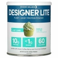 Designer Protein, Lite Protein, низкокалорийный натуральный протеин, ванильный кекс, 9,03 унц. (256 г)