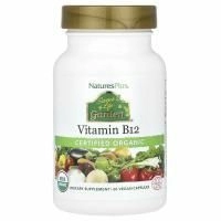NaturesPlus, Source of Life® Garden, сертифицированный органический витамин B12, 60 веганских капсул