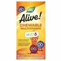 Детские мультивитамины Alive! Nature's Way, вкус апельсина и ягод, 120 жевательных таблеток