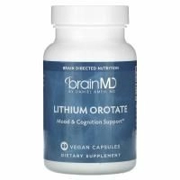 BrainMD, оротат лития, 60 растительных капсул