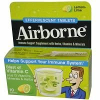 AirBorne, Шипучие таблетки, Лимон и лайм, 10 таблеток