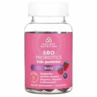 Ancient Nutrition, Для детей, пробиотики SBO, ягоды, 5 млрд КОЕ, 30 жевательных таблеток